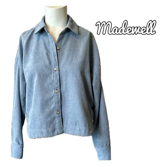 Madewell Corduroy Hartfield Crop Shirt - Picture 1 of 13